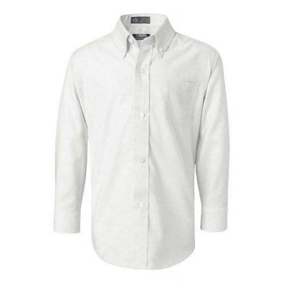 French Toast Little Boys' Long Sleeve Oxford Shirt, White, 5