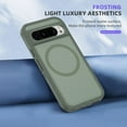 thumbnail image 4 of Magnetic Case for Google Pixel 9 Pro XL Clear Compatible with Magsafe, Hybrid Protective Silicone Bumper, Slim Smooth Sleek Matte Frosted Case for Men Women for Google Pixel 9 Pro XL, Green, 4 of 7
