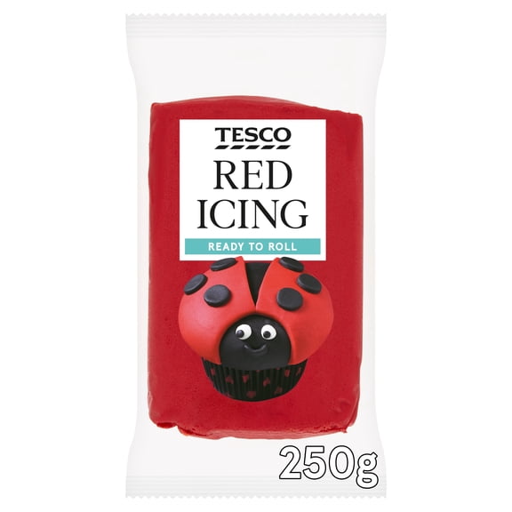 Tesco Ready To Roll Red Icing 250g, Imported from Britain