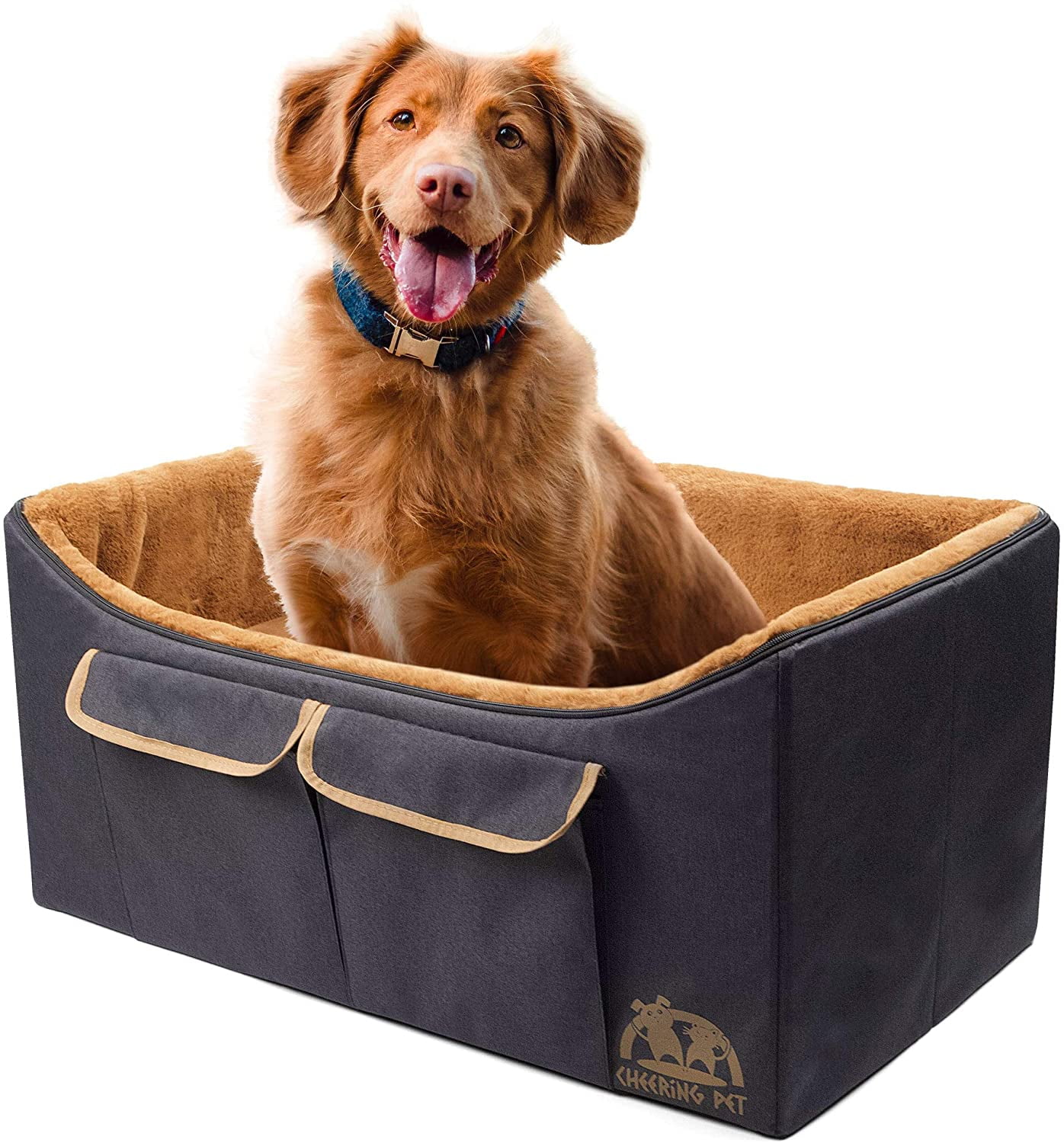 CHEERING PET Large Dog Lookout Booster Seat, Dog Car Seat, Foldable Design for Easy Travel