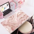 thumbnail image 5 of Rose Gold Pink Desk Mat Cute Gaming Mouse Pad Accessories Decor for Office Decor Mouse Pad Large Kawaii Desk Pad for Women, Stitched Edges Non-Slip Computer Mat Full Desk Mousepad 31.5x15.7 in, 5 of 6