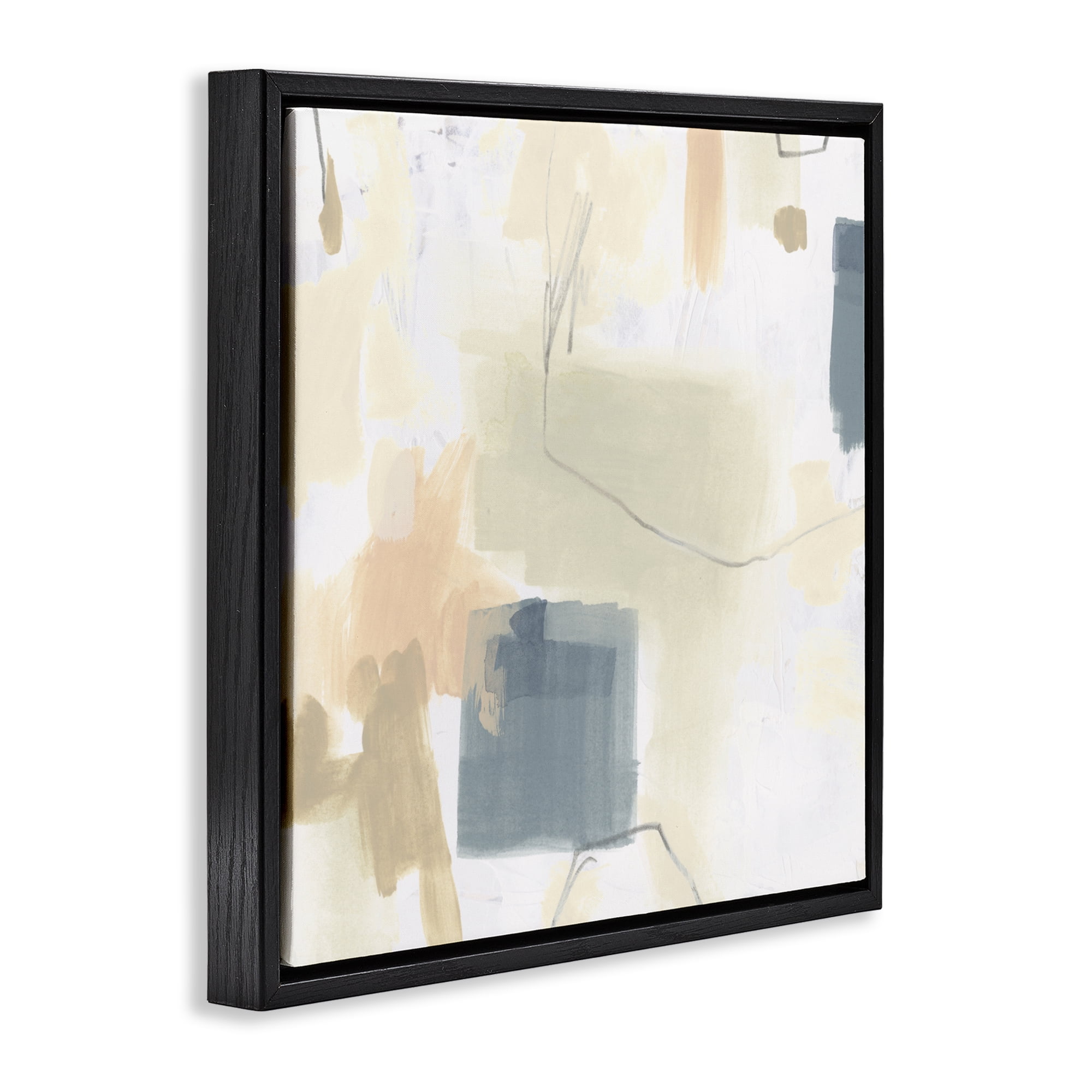 Stupell Industries Minimal Plaster Line Black Framed Floater Canvas Wall Art, design by June Erica Vess