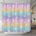 thumbnail image 3 of Colorful Stripes Butterfly Shower Curtain Violet Orange Blue Pink Texture Grain Multicoloured Shower Curtains for Bathtubs Home Bathroom Decor Waterproof Fabric with Hooks 72x72 Inches Inches, 3 of 6