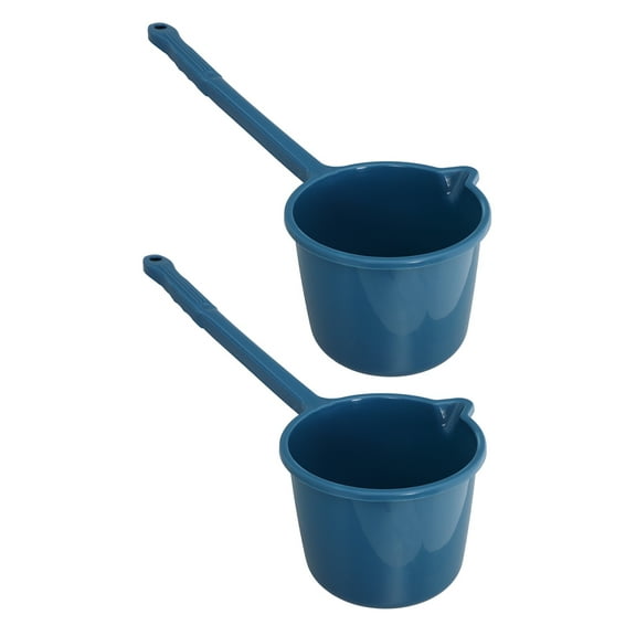 ELAYARD Plastic Water Ladle Long Handle Water Scoop Blue PP 2pcs
