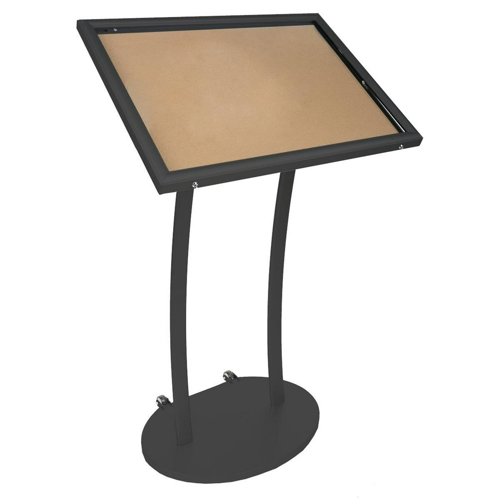 Displays2go Floor Standing Bulletin Board Kiosk, 20" x 30", Outdoor Use