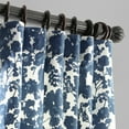 thumbnail image 3 of Fleur Blue Printed Cotton Twill Curtain (1 Panel), Fleur Blue, 50W X 108L, 3 of 6