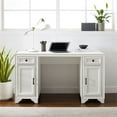 thumbnail image 3 of Crosley Furniture Tara 2-cabinet Transitional Wood Desk in Distressed White, 3 of 3