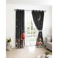 thumbnail image 5 of Red Mushrooms Blackout Curtains for Bedroom Living Room, Plants Leaves Black Night Sky Stars Moon 96 In Long Thermal Insulated Room Darkening Drapes Grommet Window Treatments, 52 x 96 In, 5 of 9