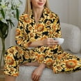 thumbnail image 6 of Lsque Sunflowers 1 Pattern Long Sleeve Pajama Set for Women - Soft 2-Piece Sleepwear and Loungewear Set with Pockets, Comfy Nightwear-Medium, 6 of 7