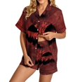 thumbnail image 3 of IMENGL Halloween Pajamas Set for Women Comfy Casual Short Sleeve Button Down Tops and Shorts Comfort Soft Loungewear Womens Pajama Sets,S-XXXL, 3 of 5