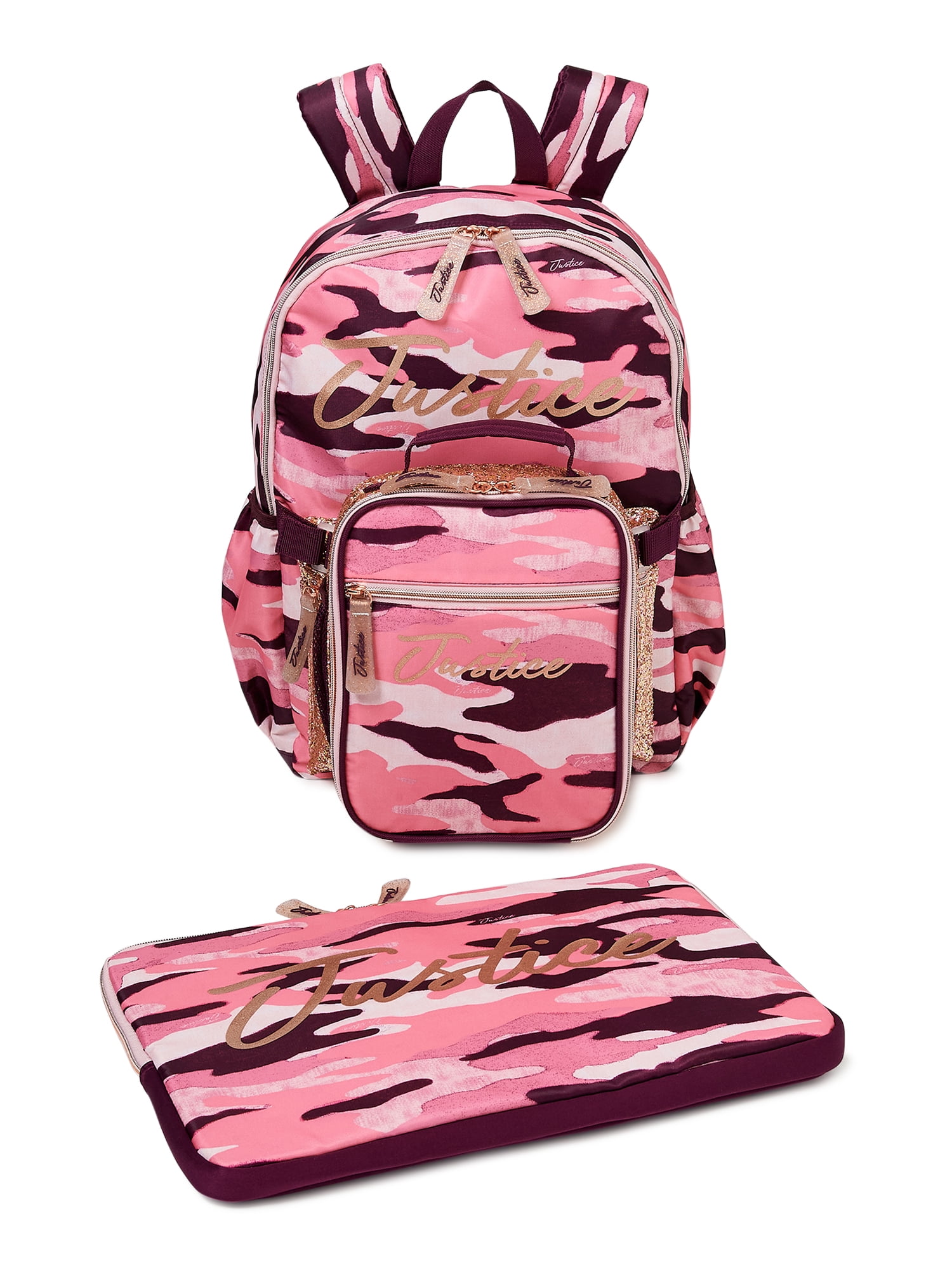justice pink backpack