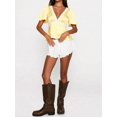 thumbnail image 6 of Women Satin V‑Neck Peplum Blouse, Lace‑Patchwork Short‑Sleeve Summer Casual Tops, 6 of 9