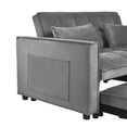 thumbnail image 2 of Joqixon 3 in 1 Convertible Velvet Sofa Bed with Pull Out Coach Bed, Adjustable Backrest, Loveseat Futon Sofa with Pillows & Pockets for Bedroom, Living Room, Apartment, 2 of 9