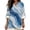 Blue Marble, variant on Blue Flower Print Womens Long Sleeve Tops Cotton Linen Shirts Notch V Neck Casual Loose Fit Blouses Boho Fashion Graphic Tee for Beach Travel, Size M