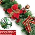 thumbnail image 5 of 106in Pre-Lit Christmas Garland with Poinsettia & Plaid Bows - Lighted Artificial Pine Garland with Pinecones, Berries & Remote Control, Festive Decor for Mantle, Stairs, Door & Holiday Displays, 5 of 6