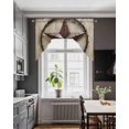 thumbnail image 4 of Farmhouse Vintage Kitchen Swag Valances for Windows, Brown Country Western Star Art Swag Valances Curtains for Living Room, Rod Pocket Window Treatments for Bathroom, Bedroom, Cafe, 56"x36", 4 of 6