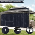 thumbnail image 3 of Pakunoda 14' X 6.5' Outdoor Curtains for 12' X 16' Gazebo, Waterproof Outdoor Privacy Curtain Panel set of 4, Navy Blue(Curtain Only), 3 of 8