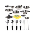 thumbnail image 3 of 20Pcs Stainless Steel Pots Pans Cookware Miniature Toy Pretend Play Gift For Kid, 3 of 6