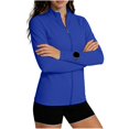 thumbnail image 4 of Vinsonshop Women's UPF 50+ Lightweight Sun Protection Jacket Athletic Full Zip Long Sleeve Hiking Outdoor Shirt with Pockets Blue L, 4 of 7