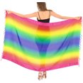 thumbnail image 4 of HAPPY BAY Summer Swim Cover up Sarong Coverups for Women Long Chiffon Beach Wraps Sheer Bottom Beachwear One Size Gradient, Multicoloured, 4 of 5