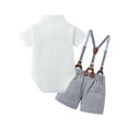 thumbnail image 2 of CARETOO Baby Boy Clothes Suits Romper Shirt Bowtie Suspender Pants Formal Set Cotton Fabric 0-18M, 2 of 5