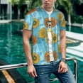 thumbnail image 6 of Hirioo Sunflowers for Men's Baseball T-shirt Shirts Short Sleeve Casual Summer Button Stretch T Shirts,Size S-4XL-Large, 6 of 7