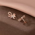 thumbnail image 4 of Solid 925 Sterling Silver Bow Stud Earrings for Women Teens Small Ribbon Stud Earrings Bowknot, 4 of 5