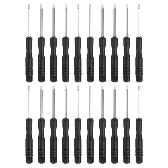 Uxcell 20pcs SL1.5 Mini Flat Head Screwdriver 3.15" Length Screwdrivers 1.8" Carbon Steel with Ergonomic Handle for DIY Repairing, Black