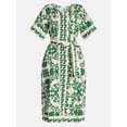 thumbnail image 5 of Time and Tru Women’s Border Print Linen Blend Midi Dress, Sizes XS-XXXL, 5 of 5
