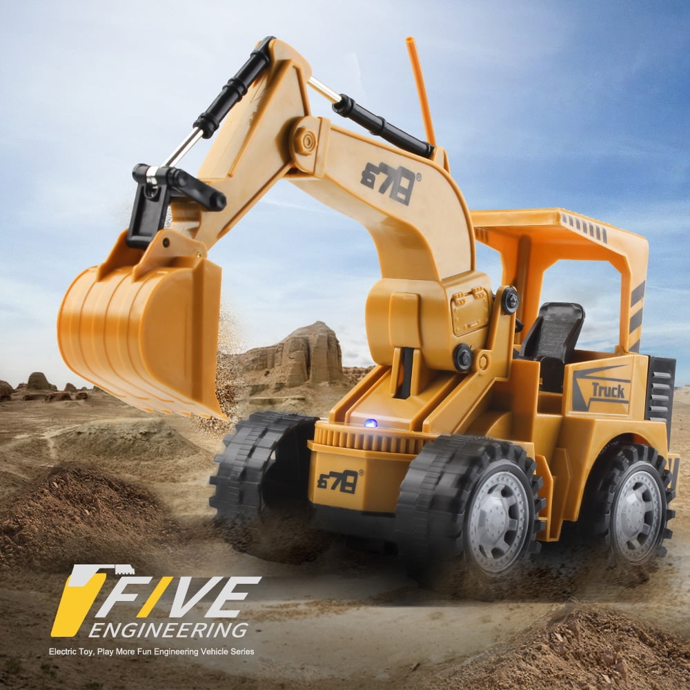 124 5CH Remote Control Electric Excavator Construction Car Toy for