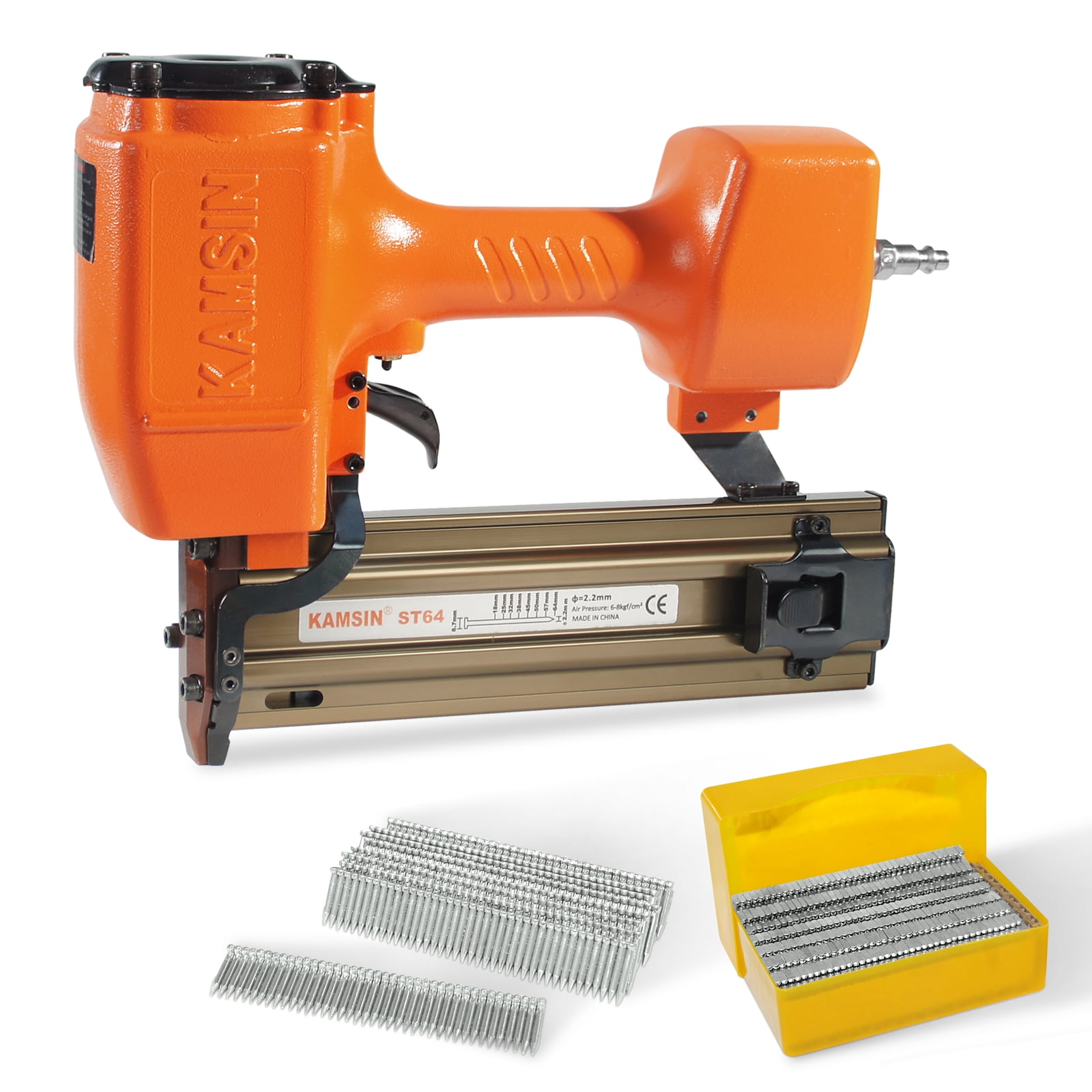 KAMSIN ST64 14 GA Heavy Duty Pneumatic Concrete Nailer Gun, 1'' to 21/