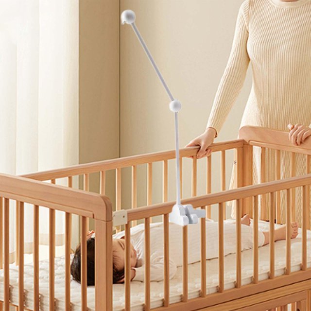 Soporte de campana para cama de bebé, adornos para el hogar, resistente, práctico, fácil instalación, brazo móvil para cuna de bebé, brazo colgante B