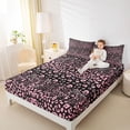 thumbnail image 4 of jejeloiu Chic Cheetah Print Queen Sheet Sets,Abstract Fulid Art Flat Sheet,Pink Black Queen Fitted Sheet For Men Women,Breathable Home Decor,4-Piece, 4 of 7