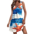 thumbnail image 1 of Dvprdro Robe Débardeur d'Été pour Femmes Mode Imprimé Floral Col en V Sans Manches Fluide Ligne Décontractée Ample Plage Soleil Mini Robe avec Poches, 1 of 5