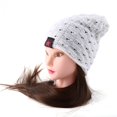 thumbnail image 3 of Star Men Slouch Skull Gorro largo de gran tamaño para mujer Gorro holgado Gorro de esquí de punto de ganchillo Blanco, 3 of 5