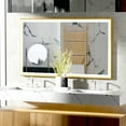 thumbnail image 2 of LUVODI Led Bathroom Mirror with Light Gold Frame Wall Mounted  Dimmable Anti-Fog Vanity Mirror  39x24 inch, 2 of 10