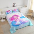 thumbnail image 4 of Erosebridal Ensemble de Literie Sirène Dessin Animé pour Filles, Couette Dauphin Marin, Réversible 2 Pcs, Ultra Douce, 4 of 7