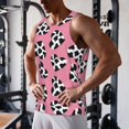 thumbnail image 5 of KLL heart with cow Print Men's Muscle Gym Workout Stringer Tank Tops Bodybuilding Fitness T-Shirts Tank Tops Men-Large, 5 of 7