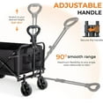 thumbnail image 3 of Collapsible Wagon 220 lbs, Heavy Duty Foldable Cart with All-Terrain Wheels, Portable for Groceries, Beach, Camping, 3 of 7