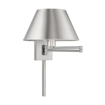 40030-91 Livex Lighting 1 Light Swing Arm Wall Sconce-Brushed Nickel Finish