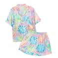 thumbnail image 4 of BOOMNY Women's Pajama Sets 2 Peice Pjs Set for Women Floral Graphic Short Sleeve Buttons Sleepwear Tops Shorts Homewear Loungewear Sets, 4 of 4