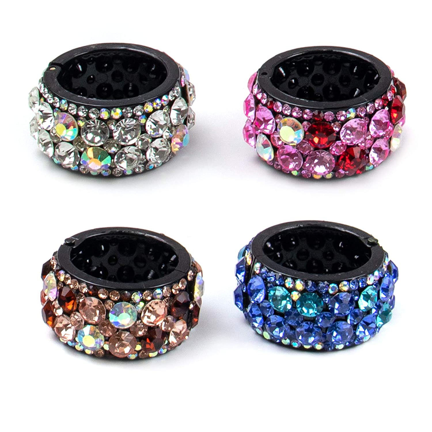 Brushed Metal Expandable Hair Cuff Ponytail Holder Elastic Hair Tie Cuff for Women Girls Thick