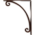 thumbnail image 4 of Ekena Millwork 2"W x 10"D x 12"H Legacy Wrought Iron Bracket, (Triple center brace), Antiqued Copper, 4 of 8