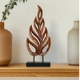 thumbnail image 5 of Decozen Home Decor Handmade Wooden Sculpture in Leaf Design Acacia Wood, 5 of 7