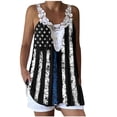 thumbnail image 2 of Día de la Independencia Mujer Encaje Moda Casual Tirantes Sin mangas Impreso Tops Blusa Chaleco Pompotops qyievc2247, 2 of 6