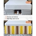thumbnail image 7 of Yellow Brown Wrap Around Bed Skirts for California King Bed 18" Drop,Bed Skirt with Adjustable Elastic Belt Dust Ruffle Bed Valance for Bedroom Farmhouse Wood Grain Vintage Striped Bed Frame Cover, 7 of 7