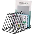 thumbnail image 1 of PENNGKE Magazine Holder,Newspapers Holder,Letters Storage,Desktop File Sorter Organizer Triangle Bookshelf Decor Home Office,Black, 1 of 5
