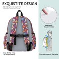 thumbnail image 5 of Skull and Flower Gothic Pattern Cute School Backpack with Padded Back and Adjustable Shoulder Straps 13.4"x11"x4.7", 5 of 5