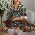 thumbnail image 6 of Lsque Pond Meditating Tiger Pattern Long Sleeve Pajama Set for Women - Soft 2-Piece Sleepwear and Loungewear Set with Pockets, Comfy Nightwear-X-Large, 6 of 7