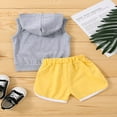 thumbnail image 4 of CNKOO Baby Boy Shorts Set Rainbow Hooded Sleeveless Tank Tops + High Waist Color Matching Shorts Set, 4 of 9